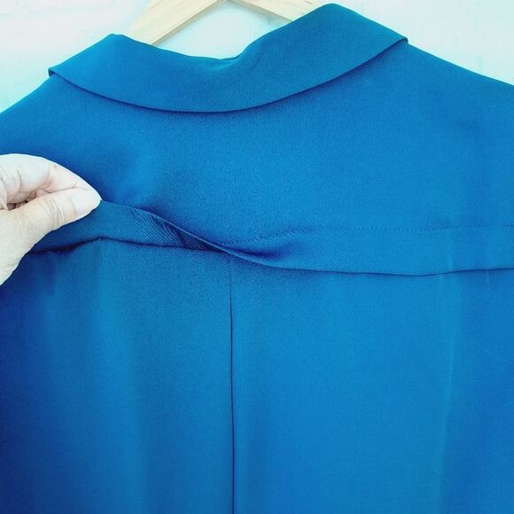 BCBGeneration Navy Blue Front Bib Pleat Tunic Dress Contemporary Minimalist sz:S - Picture 8 of 10